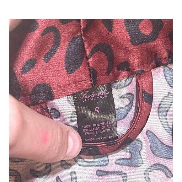 Frederick's Of Hollywood Red Leopard Print Kimono Robe - Small Negligee Vintage - Picture 2 of 4